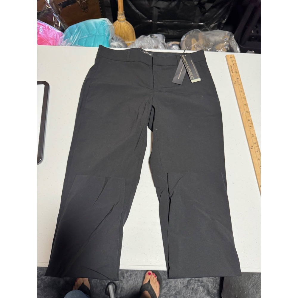 NWT Banana Republic Women's Black Career Dress Pants Straight Leg Slacks Size 0